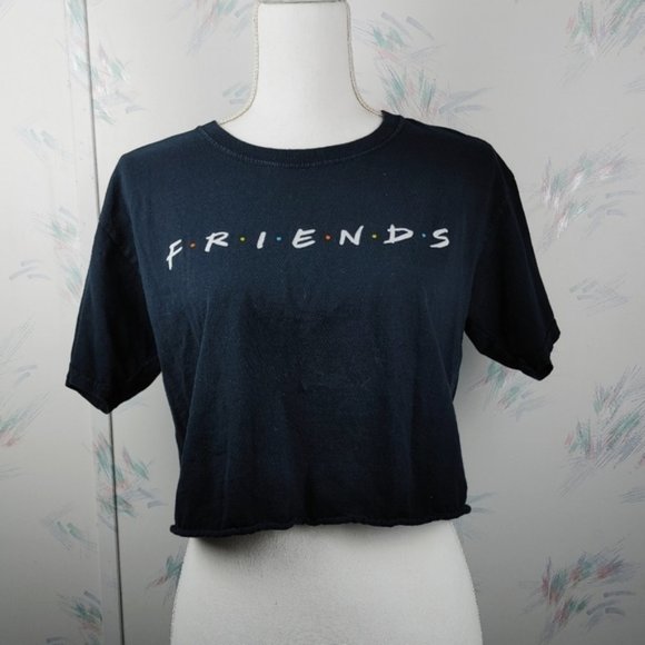 FRIENDS Tops - Friends Black Short Sleeve Crop Top Graphic S